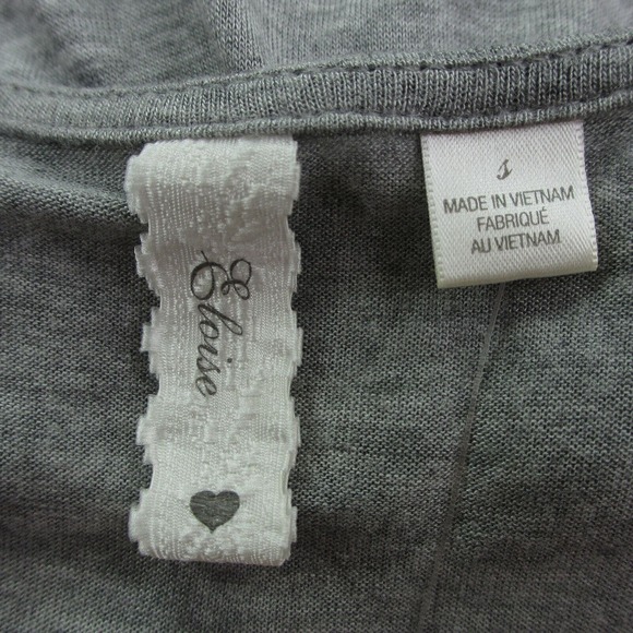 CC - Anthropologie Eloise Dress Women Small Solid Gray Sleeveless Twist Lace NWT - Picture 4 of 9